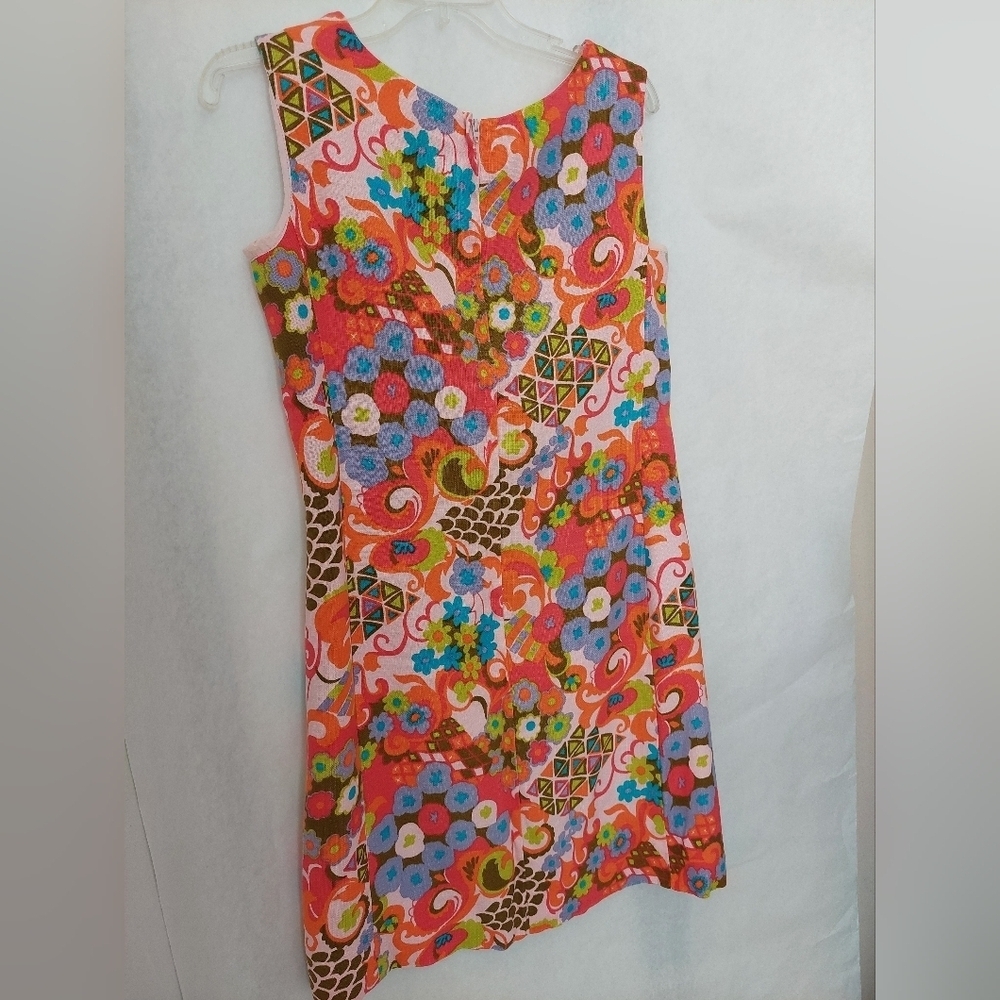 Vintage Alex Colman California 60's Mod Floral Shif Dress
